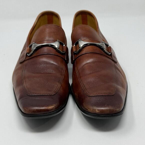 Magnanni Tazon Bit Loafers Mens 10 EU 43 Cognac Brown Leather Dress Shoes Luxury main image 5